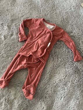 Bonsie Skin To Skin Baby Sleeper Rust Terra Cotta Dotty Baby Footed Pajama 0/3M